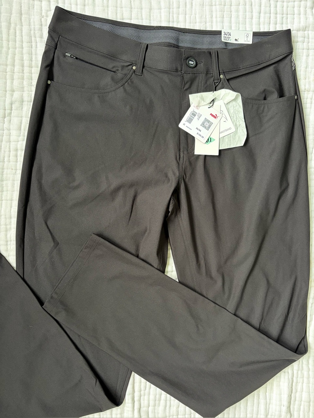 Puma Golf Men’s 34x34 Black 5 Pocket Stretch Golf Pants NWT $100